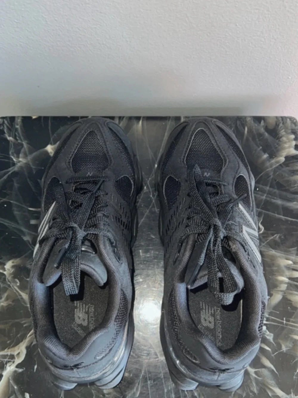 New Balance Women’s Black Athletic Sneakers with Reflective 'N' Logo